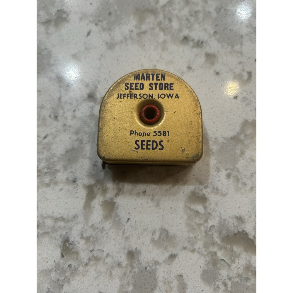 Vintage Tape Measure Martin Seed Store Bronze Good Condition